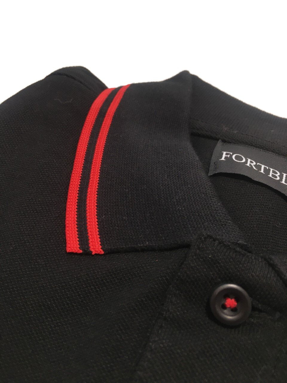 FORTBLAKE BLACK/RED TIPPED POLOSHIRT