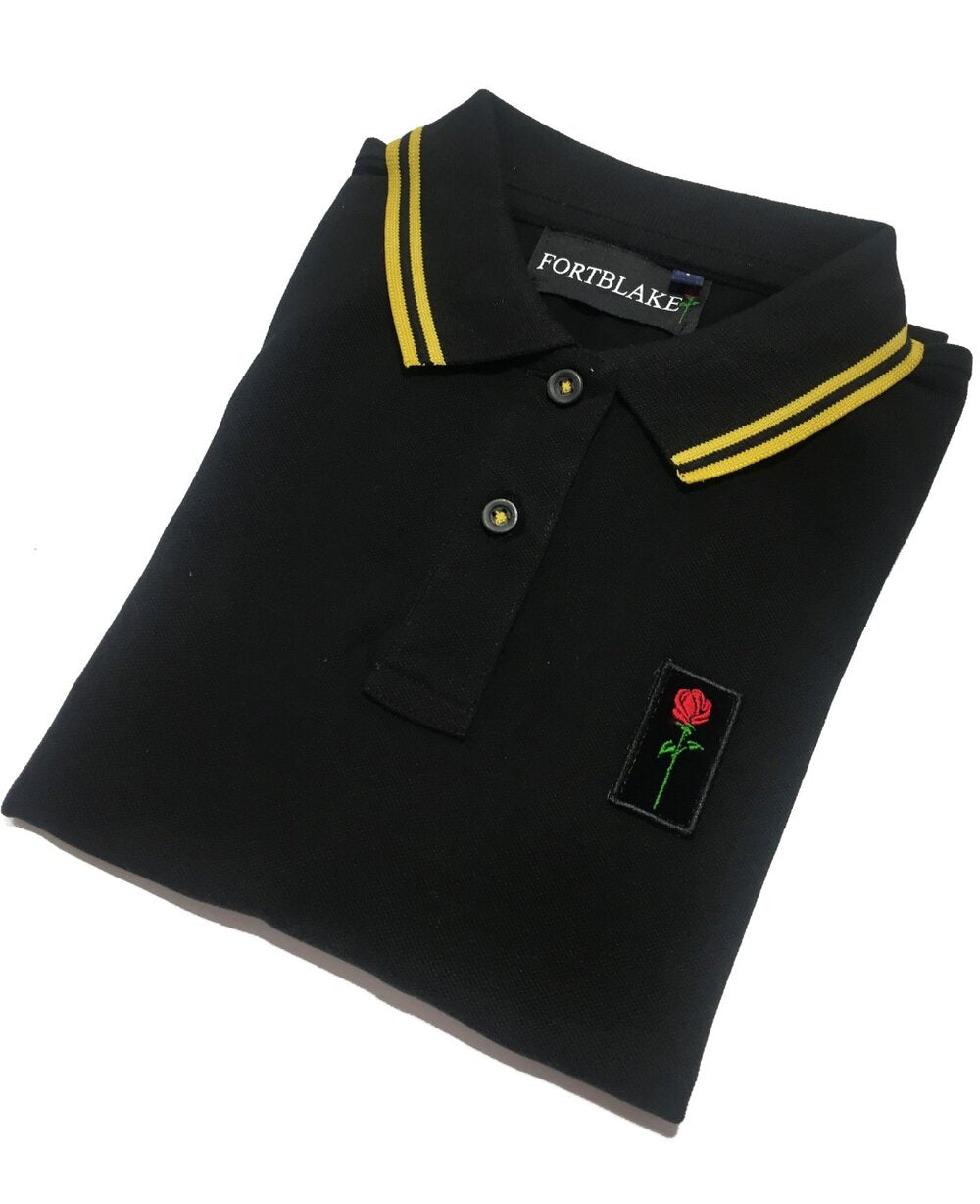 FORTBLAKE BLACK/YELLOW TIPPED POLOSHIRT