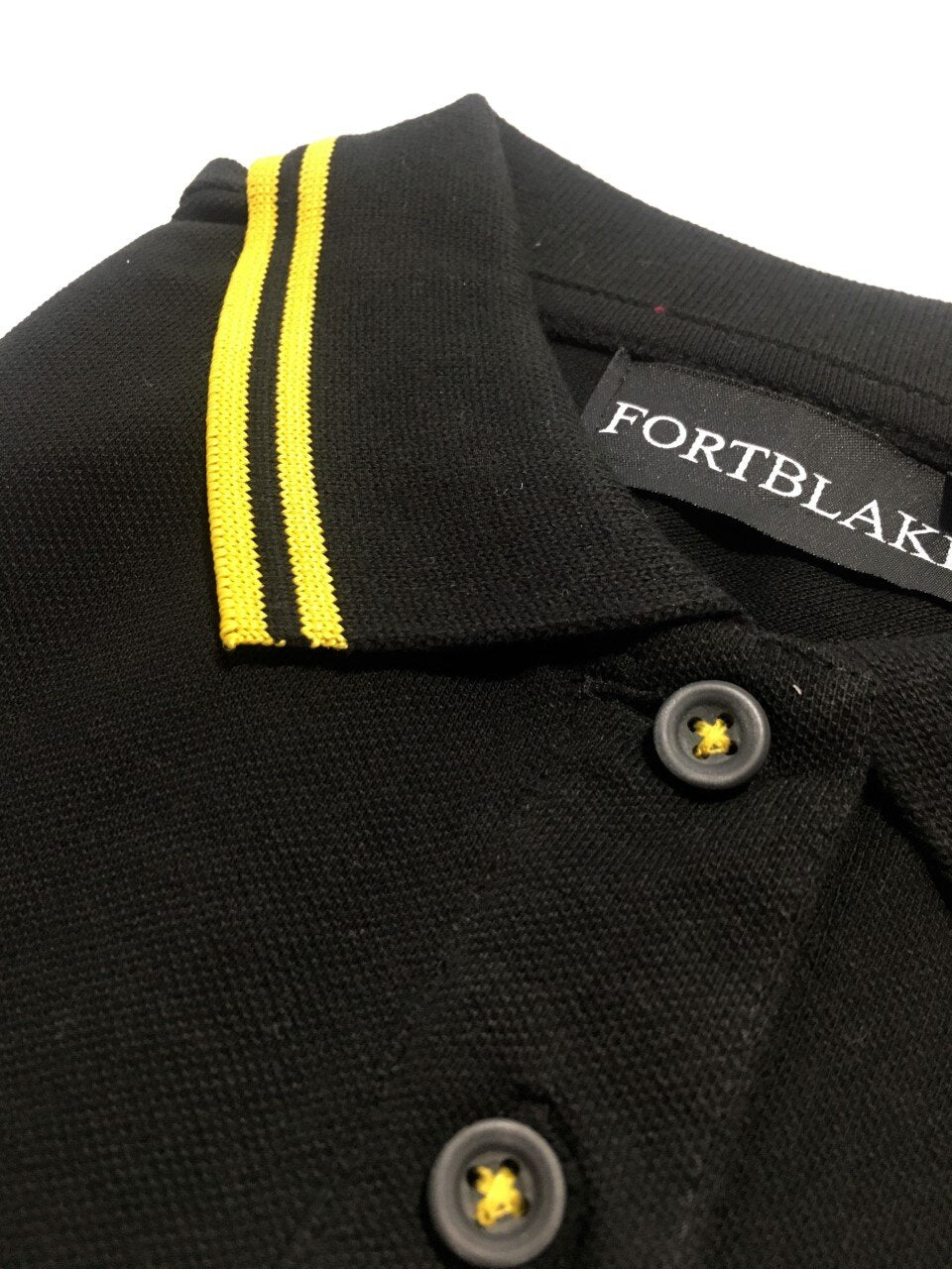 FORTBLAKE BLACK/YELLOW TIPPED POLOSHIRT