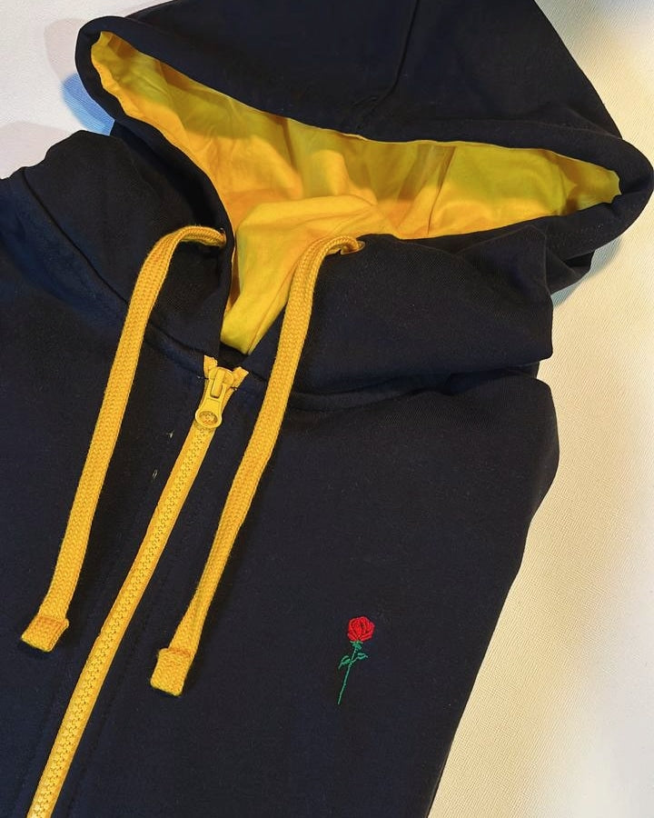 FORTBLAKE CLASSIC BLACK/YELLOW BICOLOR ZIP HOODIE