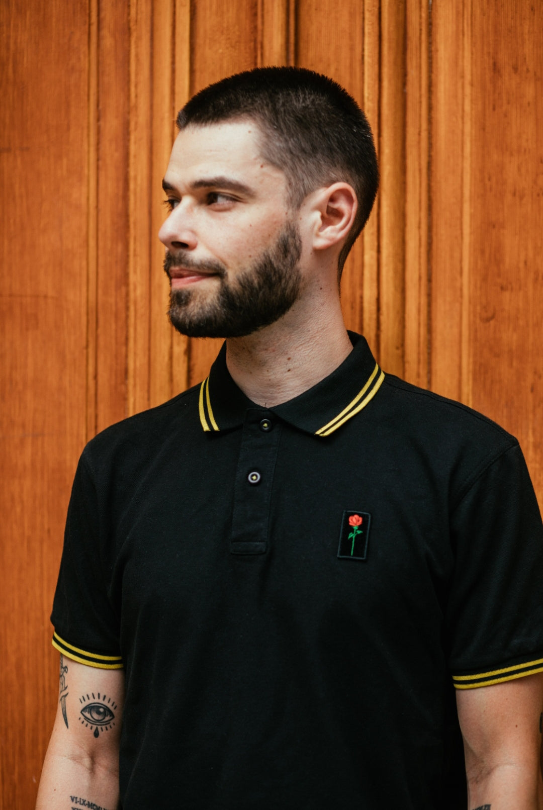 FORTBLAKE BLACK/YELLOW TIPPED POLOSHIRT