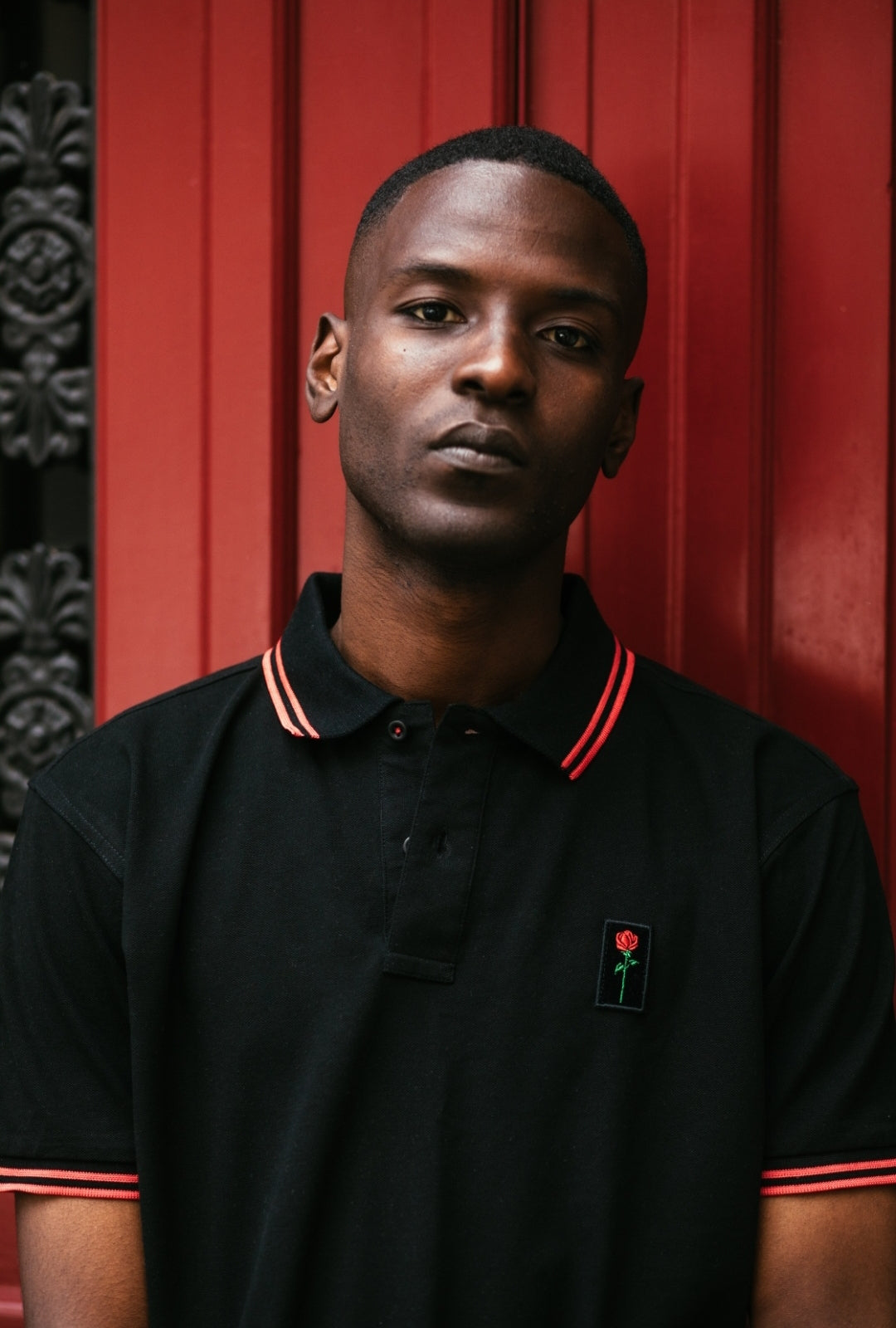 FORTBLAKE BLACK/RED TIPPED POLOSHIRT