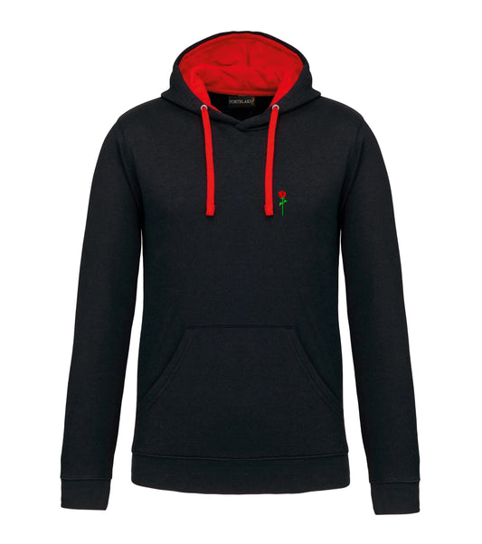 FORTBLAKE CLASSIC BLACK/RED BICOLOR HOODIE