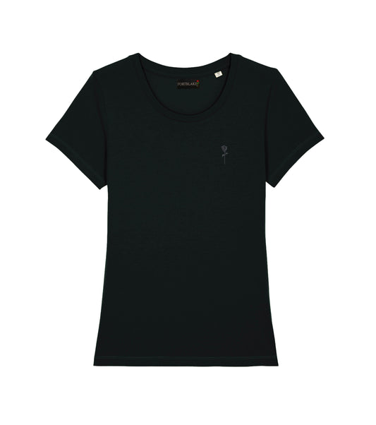 FORTBLAKE WOMAN SHADOW BLACK T-SHIRT