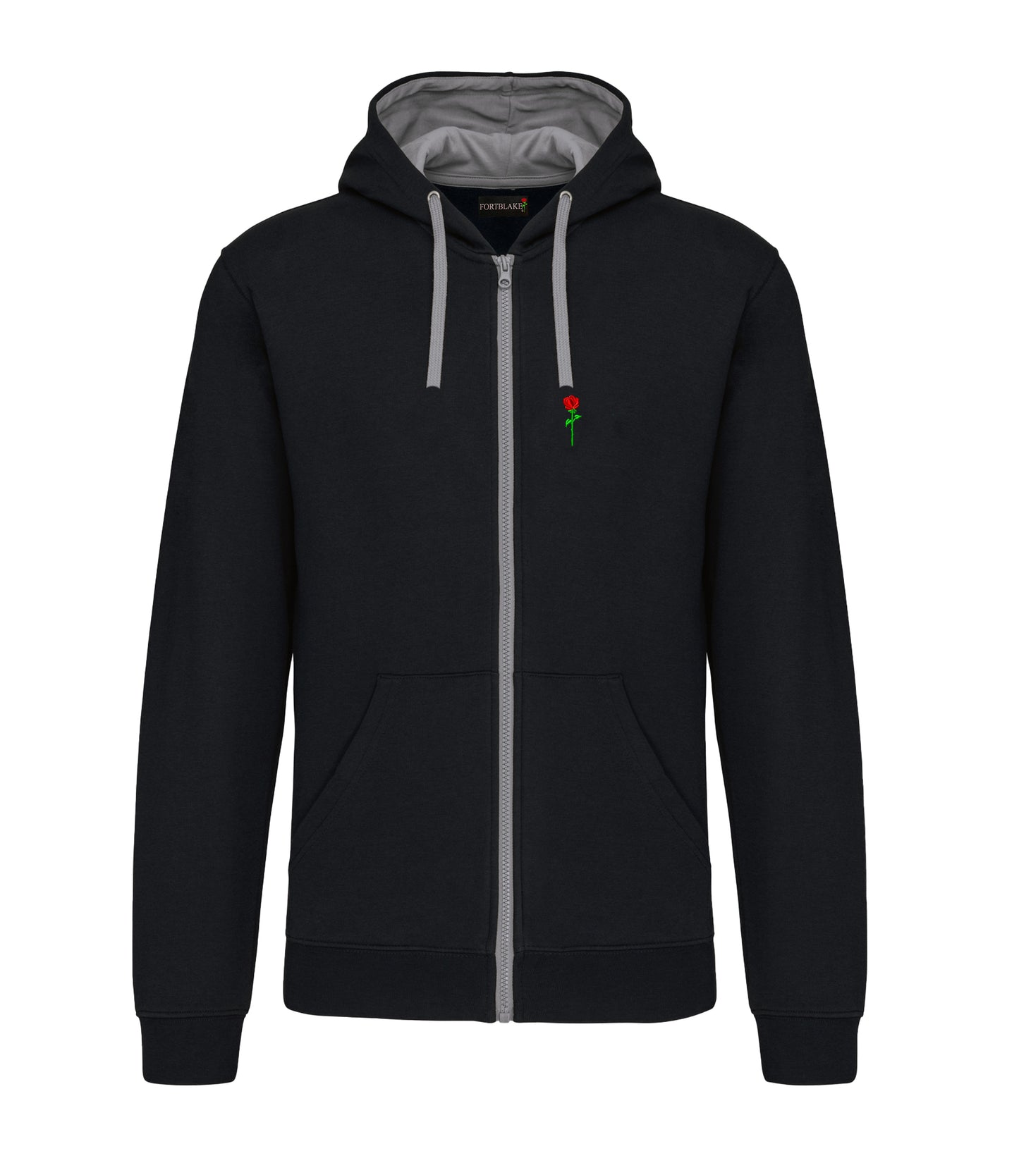 FORTBLAKE CLASSIC BLACK/GREY BICOLOR ZIP HOODIE