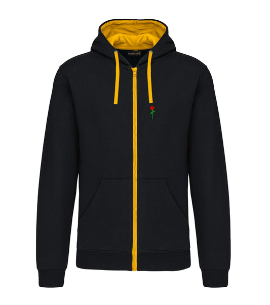 FORTBLAKE CLASSIC BLACK/YELLOW BICOLOR ZIP HOODIE