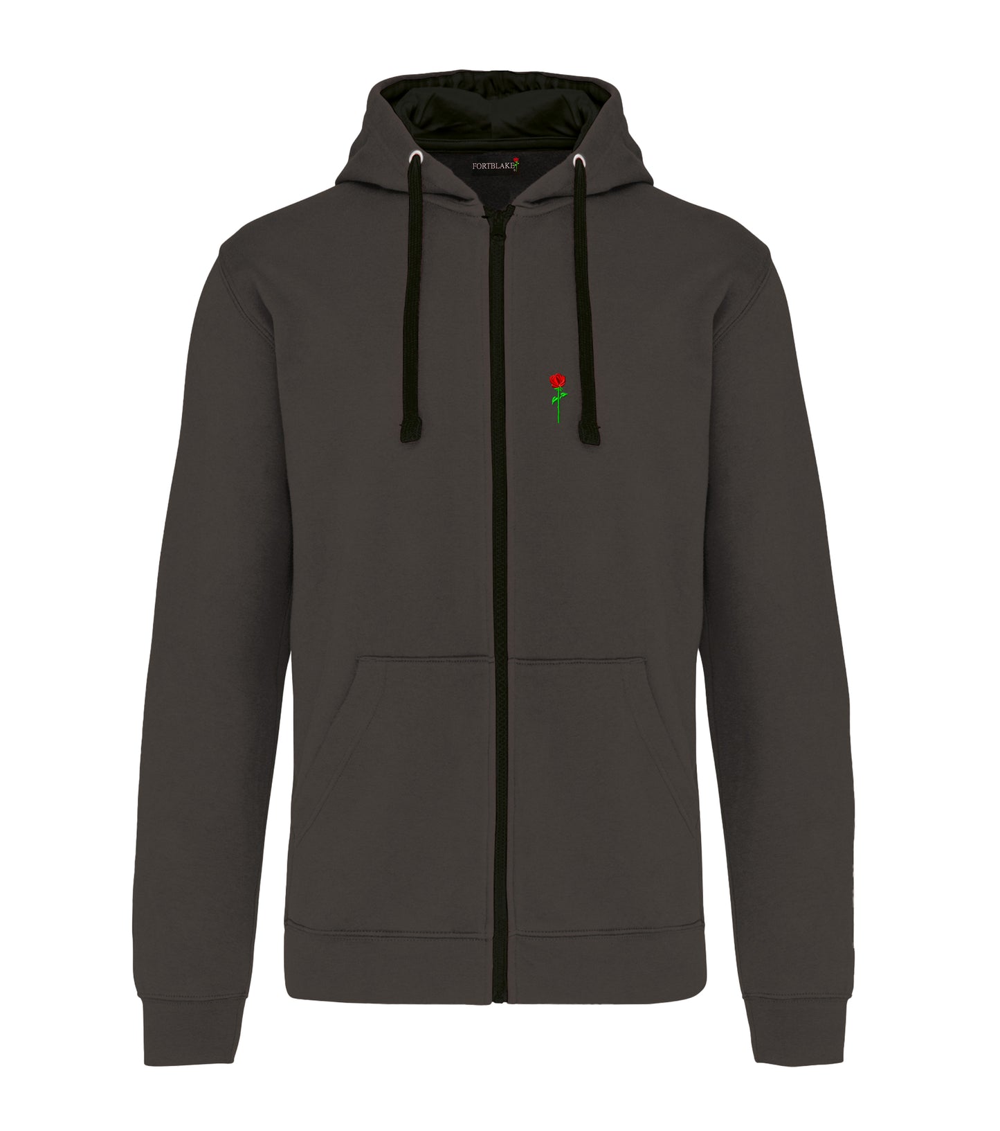 FORTBLAKE CLASSIC GREY/BLACK BICOLOR ZIP HOODIE