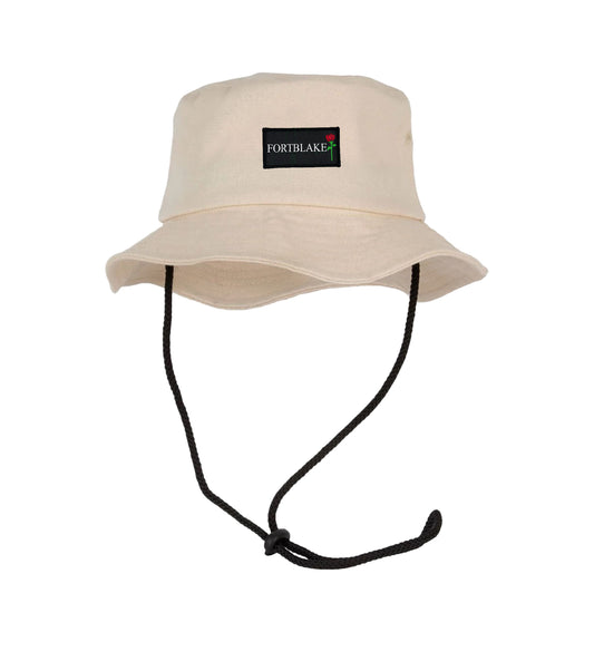 FORTBLAKE FLAG CREAM STRING BUCKET HAT