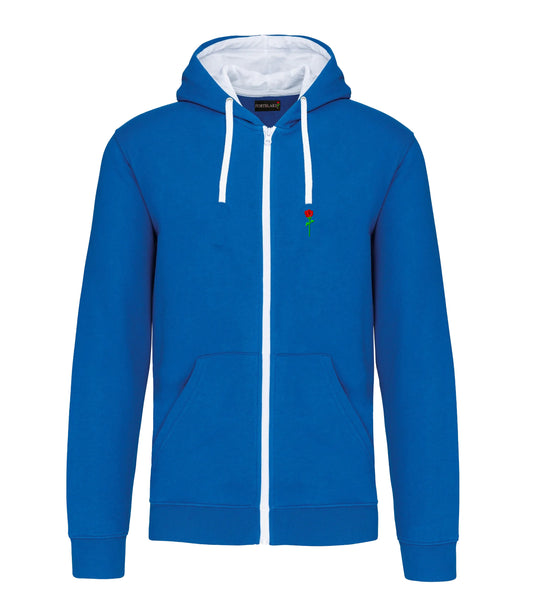 FORTBLAKE CLASSIC BLUE/WHITE BICOLOR ZIP HOODIE