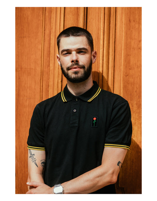 FORTBLAKE BLACK/YELLOW TIPPED POLOSHIRT