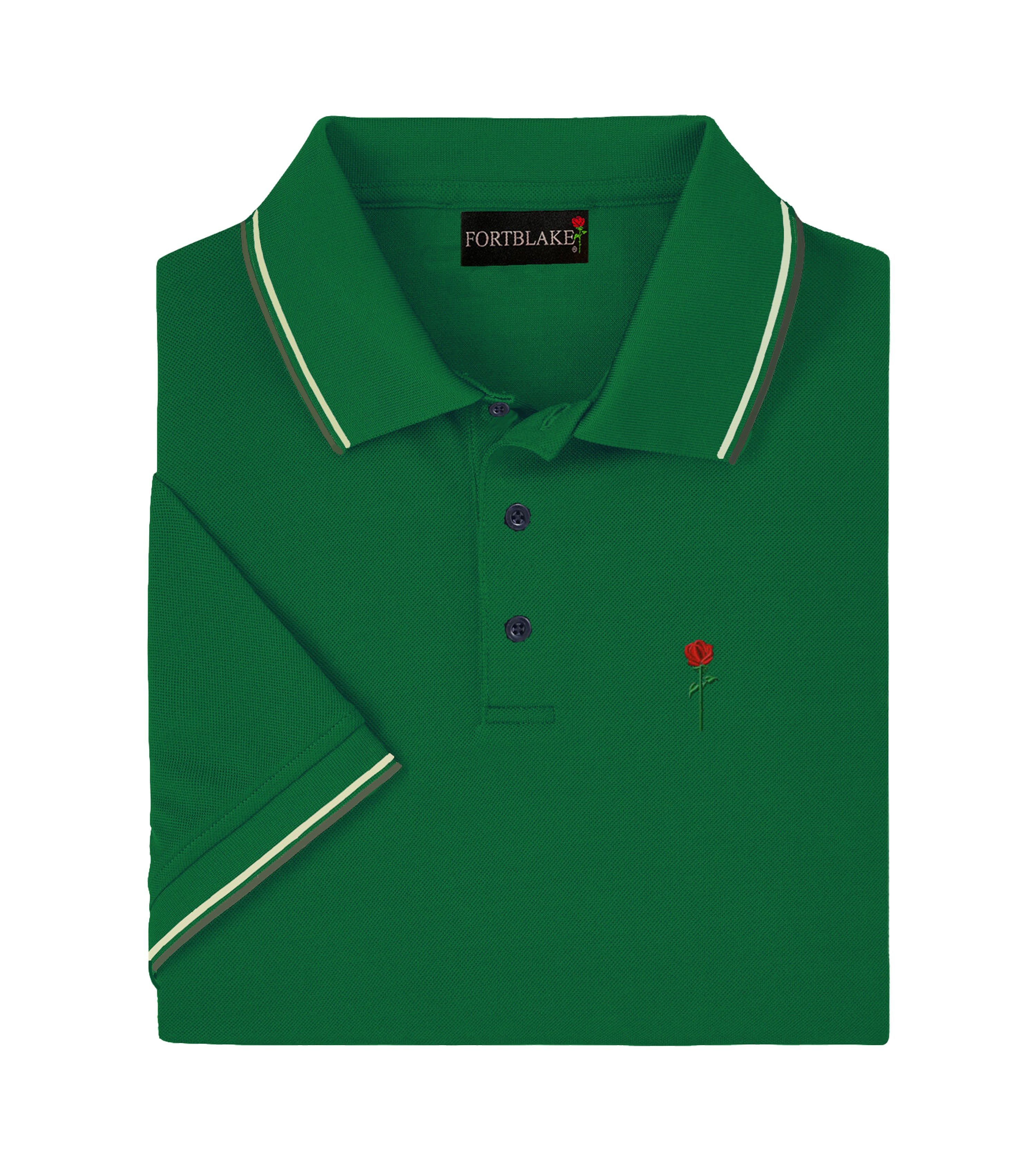 FORTBLAKE GREEN GREY WHITE POLOSHIRT Fortblake