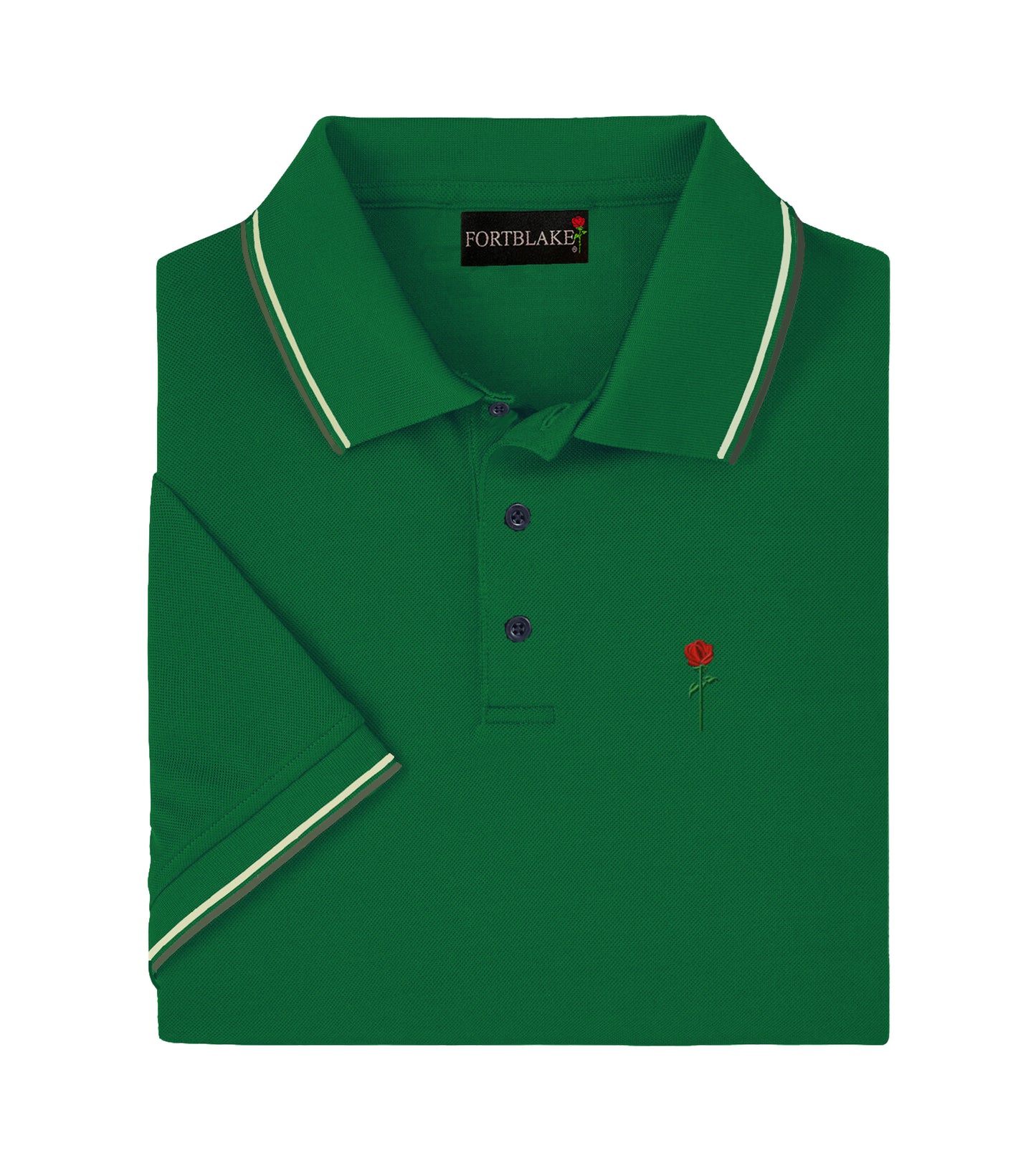 FORTBLAKE GREEN/GREY/WHITE POLOSHIRT