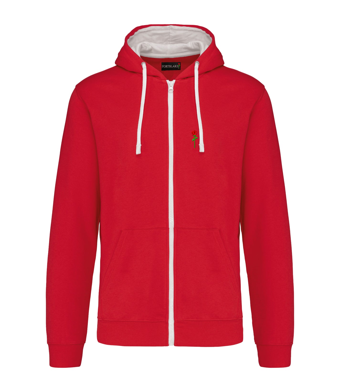 FORTBLAKE CLASSIC RED/WHITE BICOLOR ZIP HOODIE