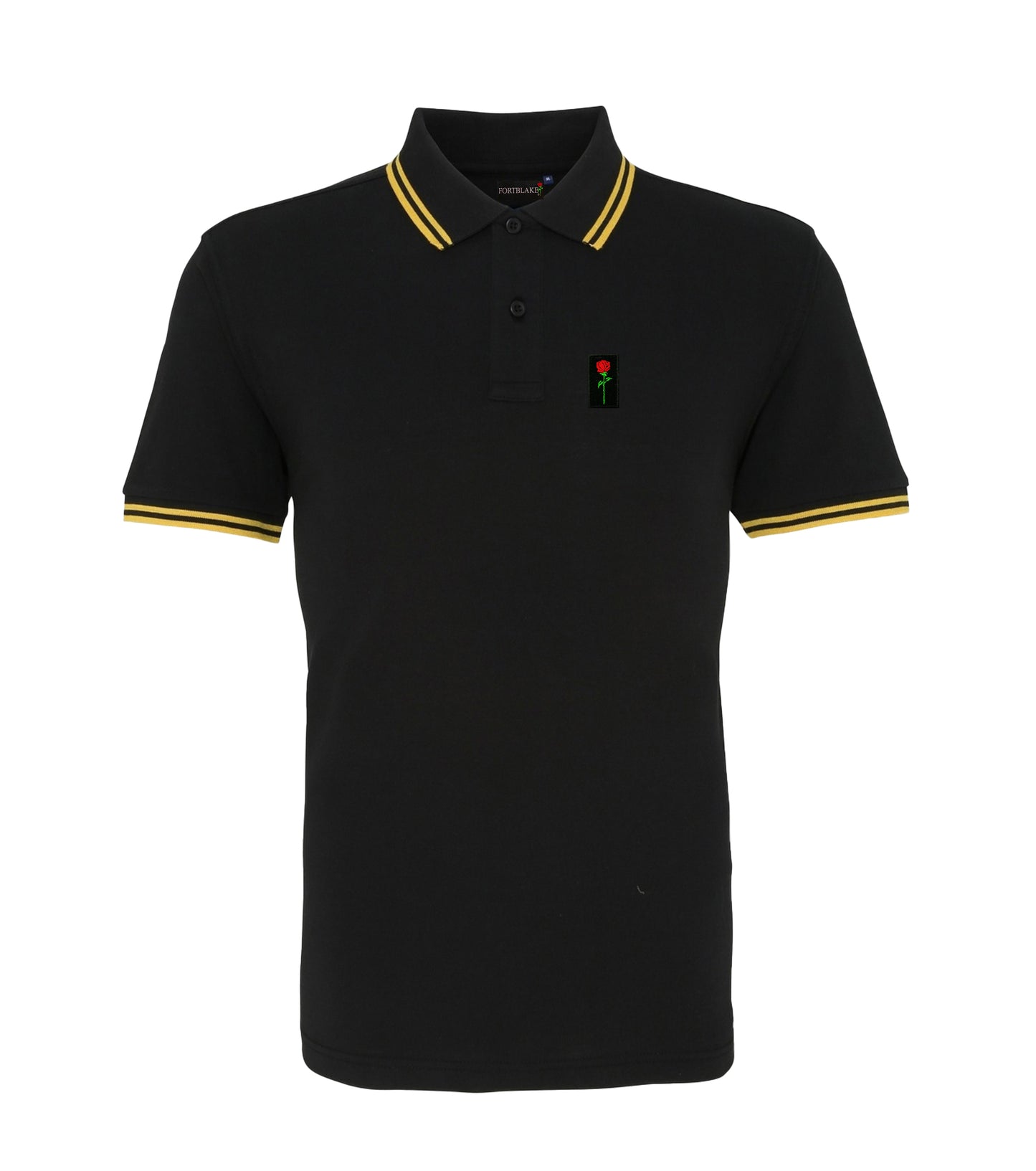 FORTBLAKE BLACK/YELLOW TIPPED POLOSHIRT