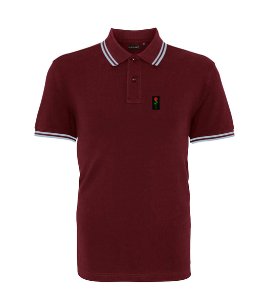 FORTBLAKE BORDEAUX/SKY TIPPED POLOSHIRT