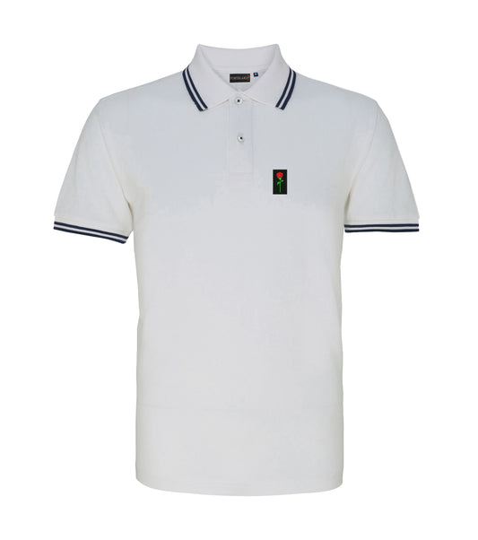 FORTBLAKE WHITE/BLACK TIPPED POLOSHIRT