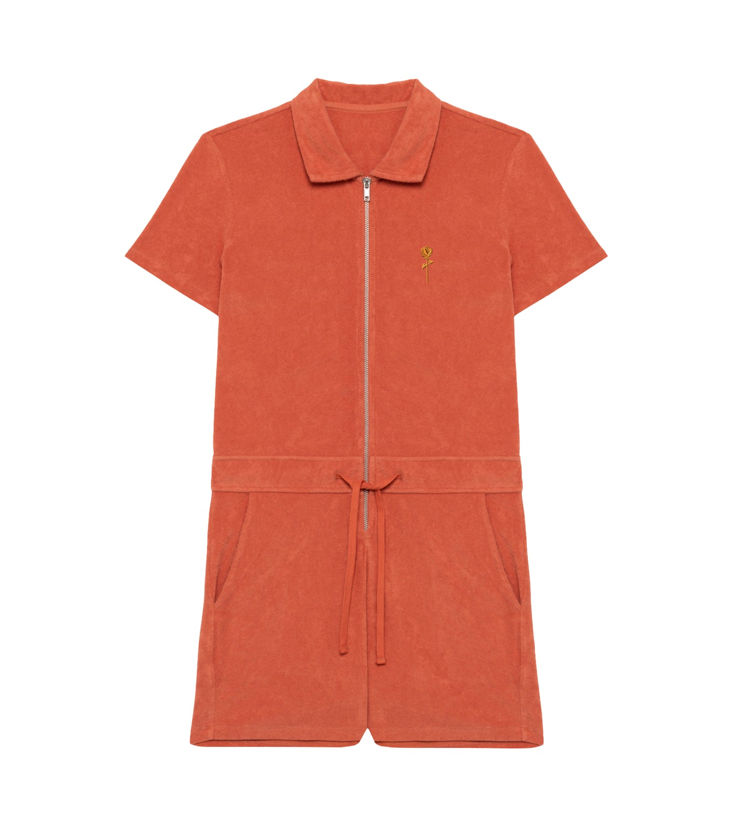 FORTBLAKE WOMAN TERRY TOWEL ORANGE POLO-DRESS