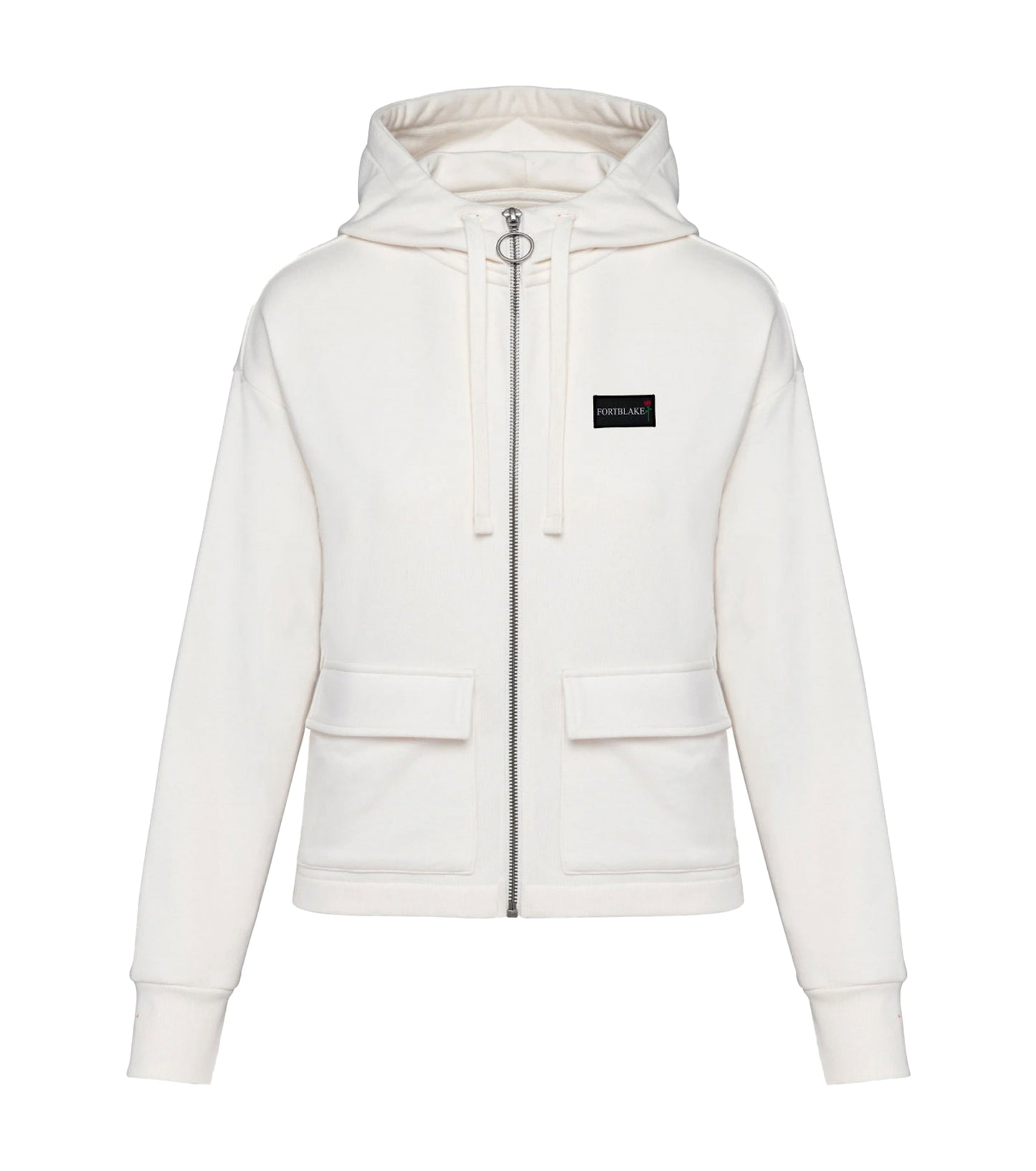 FORTBLAKE WOMAN WHITE POCKET HOODIE