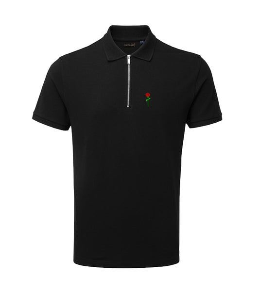 FORTBLAKE BLACK ZIP POLOSHIRT