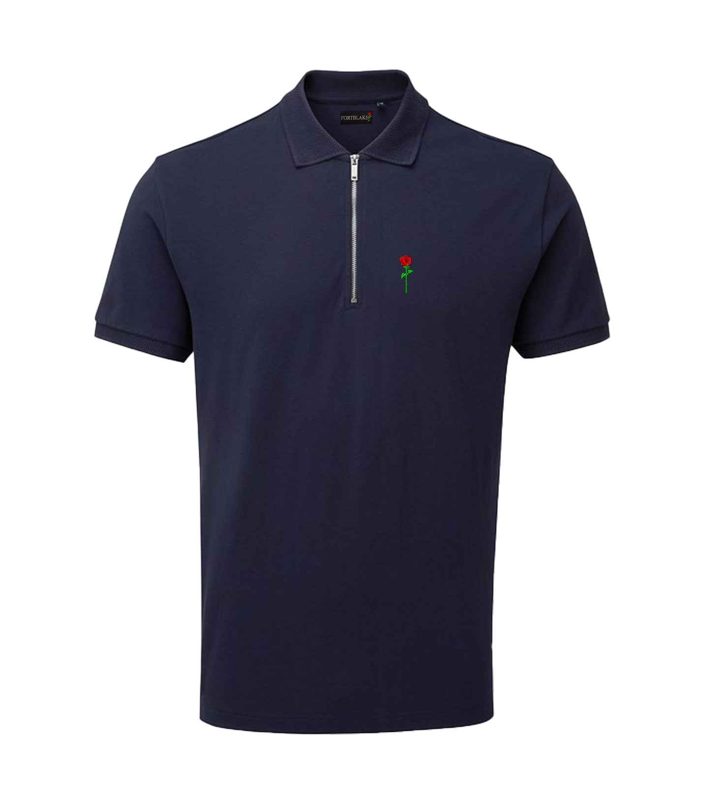 FORTBLAKE NAVY ZIP POLOSHIRT